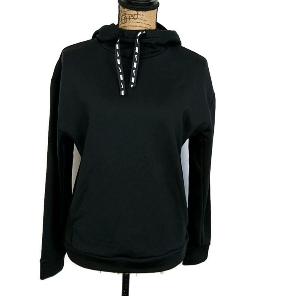 Nike Black Hoodie Pullover Sweatshirt Athleisure‎ Minimalist sz XS Lounge Gym